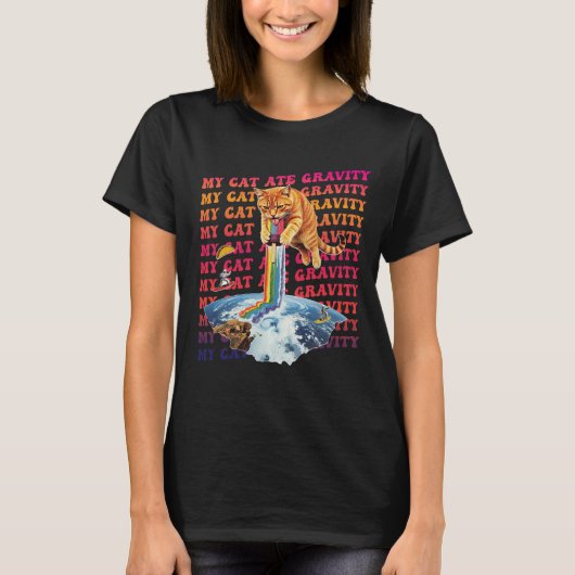 猫は重力を食べた Tシャツ (正面)