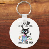 猫は針編みして人を窒息させ救ない キーホルダー (正面)