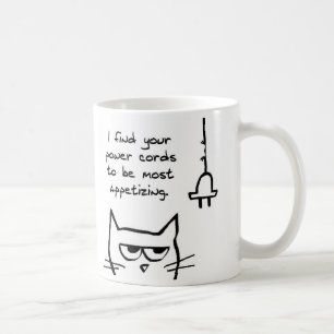 猫は電源コード-おもしろいな猫のマグ--を愛します コーヒーマグカップ