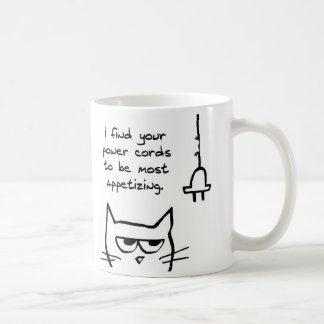 猫は電源コード-おもしろいな猫のマグ--を愛します コーヒーマグカップ