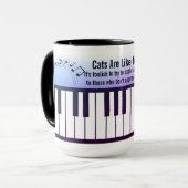 猫は音楽のようピアノの鍵盤譜面猫Ｐ マグカップ (正面左)