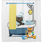 猫は風呂に入る シャワーカーテン (正面)