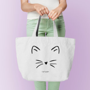 猫ひげ ラージトートバッグ