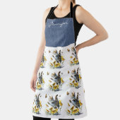 猫ひまわりパーソナライズされたオールオーバープリントエプロン エプロン (インサイチュ)