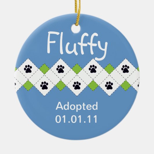 猫または子ネコの採用の発表 セラミックオーナメント (正面)