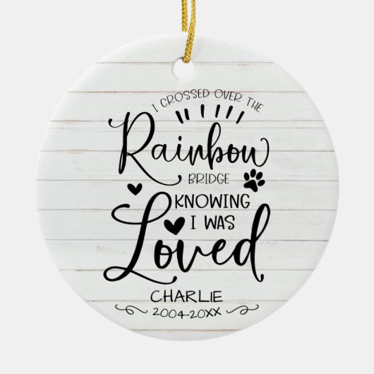 猫または犬のペット メモリアル キープサイク ルスティック セラミックオーナメント (正面)