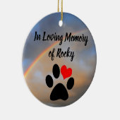 猫または犬の愛情のある記憶で個人化して下さい セラミックオーナメント (右)