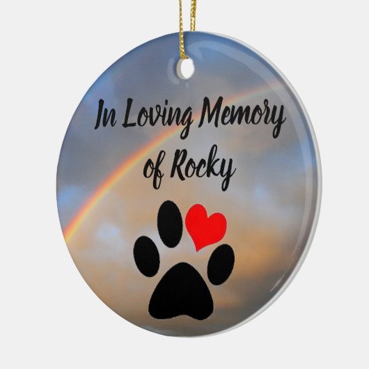 猫または犬の愛情のある記憶で個人化して下さい セラミックオーナメント (左)