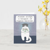 猫まみれ猫の事故オッピーごめんね カード (黄色い花)