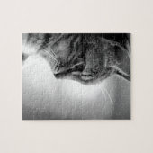 猫めい想の白黒 ジグソーパズル (横)