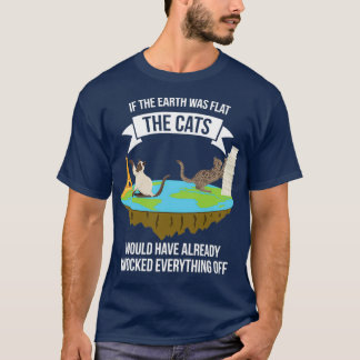 猫もしは平らだった  Tシャツ