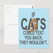 猫もしは文字しても戻らないおもしろい ポストカード (正面/裏面)