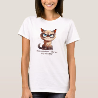 猫もしはTシャクールツが嫌い Tシャツ