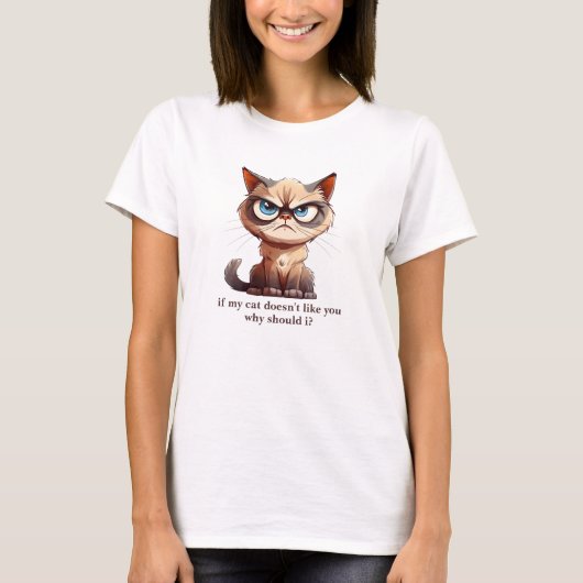 猫もしはTシャクールツが嫌い Tシャツ (正面)