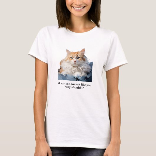 猫もしはTシャクールツが嫌い Tシャツ (正面)