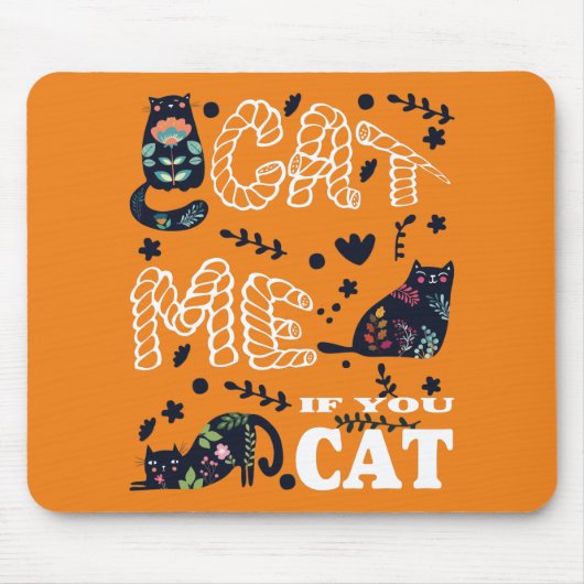 猫もしを連れおもしろいて マウスパッド (正面)