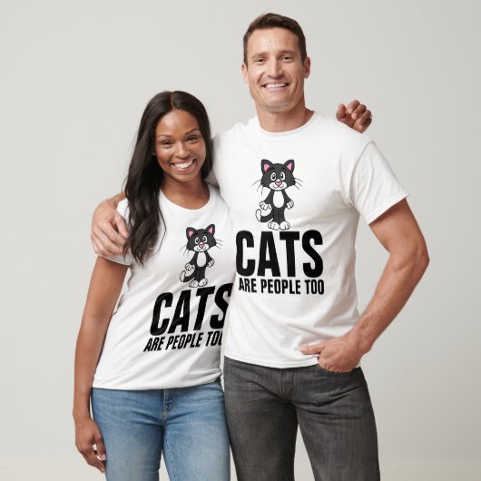 猫も人だし、猫Tシャツや汗シャツ Tシャツ (ユニセックス)