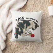 猫も人間だね、猫とビー玉 クッション (ブランケット)