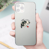 猫も人間だよね、猫とビー玉のアート シール (スマートフォン)