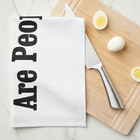 猫も人間だ！ キッチンタオル (四つ折り)