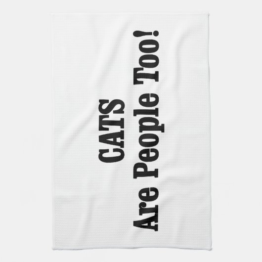 猫も人間だ! キッチンタオル (縦)