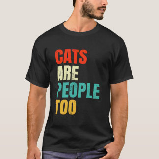 猫も人間だ ネコのレトロ風 アニマルレスキュー 保護猫 大きいサイズ Tシャツ