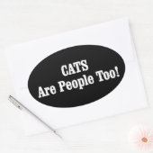 猫も人間だ！ 楕円形シール (封筒)