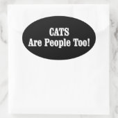 猫も人間だ！ 楕円形シール (バッグ)