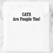 猫も人間だ！ 楕円形シール (バッグ)