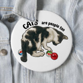 猫も人間だ、猫とビー玉のアート作品 缶バッジ (インサイチュ)