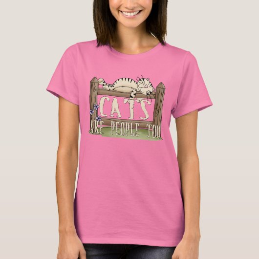 猫も人間 Tシャツ (正面)