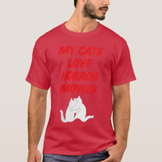 猫も大好きホラー映画 スパイシーなハロウィン ルーズな半袖Tシャツ レディース Tシャツ