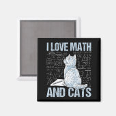 猫も数学も大好き 科学の先生 生徒 楽しい マグネット (正面/裏面)