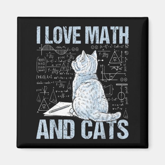 猫も数学も大好き 科学の先生 生徒 楽しい マグネット (正面)