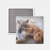 猫も犬も磁石が好き マグネット (正面/裏面)