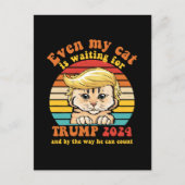 猫も2024年のトランプのアパレルを待っている ポストカード (正面)