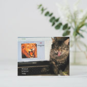 猫もMITでマウザーインターネット技術を学ぶ ポストカード (スタンド正面)