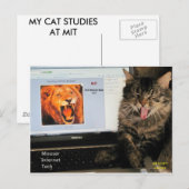猫もMITでマウザーインターネット技術を学ぶ ポストカード (正面/裏面)