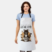 猫やコーヒー猫好きに気を取られる エプロン (着用した状態)