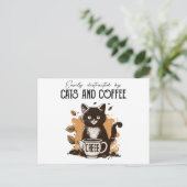 猫やコーヒー猫好きに気を取られる シーズンポストカード (スタンド正面)