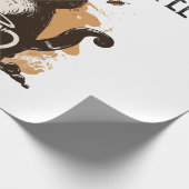 猫やコーヒー猫好きに気を取られる ラッピングペーパー (角)