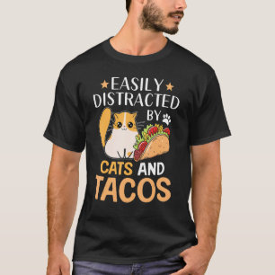 猫やタコスに気を取られやすい Tシャツ
