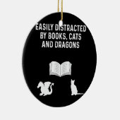 猫やドラゴンの本に気を取られやすい セラミックオーナメント (右)