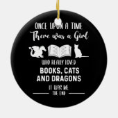 猫やドラゴンズを愛する女読の子 セラミックオーナメント (裏面)