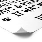 猫やピラティスが大好きな女の子 ポスター (角)