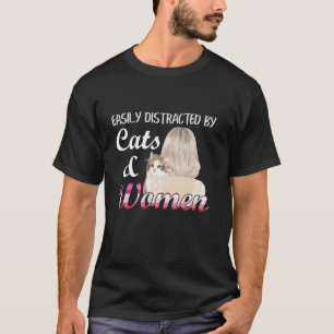猫やレズビアンに気を取られおもしろいやすい Tシャツ