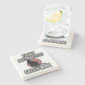 猫やワインに気を取られる ストーンコースター (横)