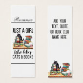猫や本が好きな女の子2しおり (正面&裏面)