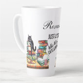 猫や本が好きな女の子 カフェラテマグ (左アングル)