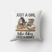 猫や本が好きな女の子 クッション (裏面)